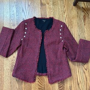 Red Knit Suit Jacket